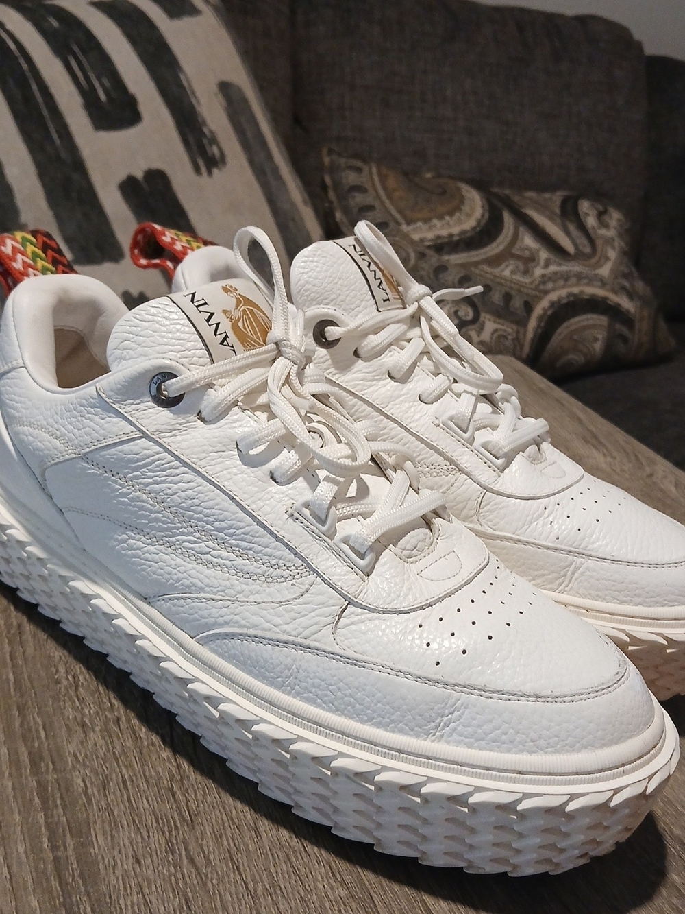 Lanvin White Leather Chunky Sole Sneakers